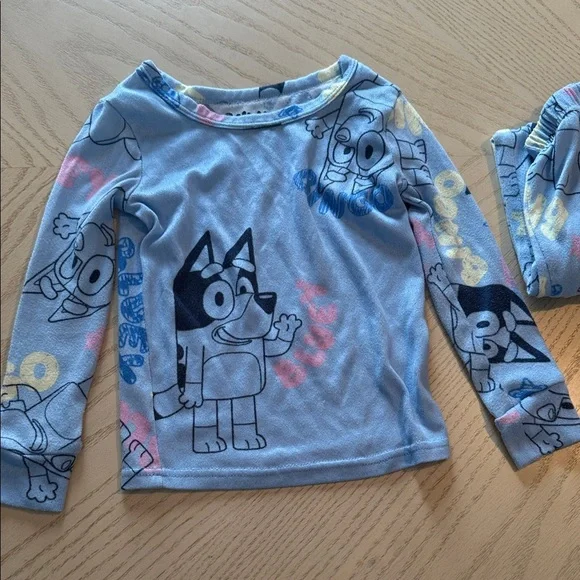 Blue Kids Pajama Set with Character Print 💜 - Picture 3 of 7